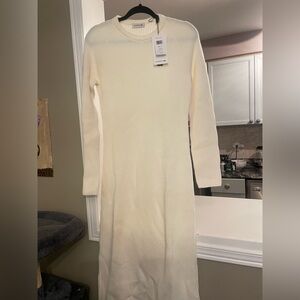 Lacoste Cream Long Sleeve Dress